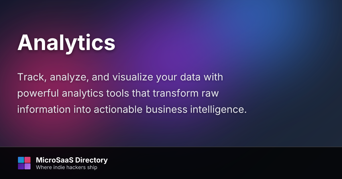 Analytics | MicroSaaS Directory
