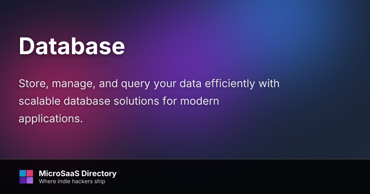Database | MicroSaaS Directory