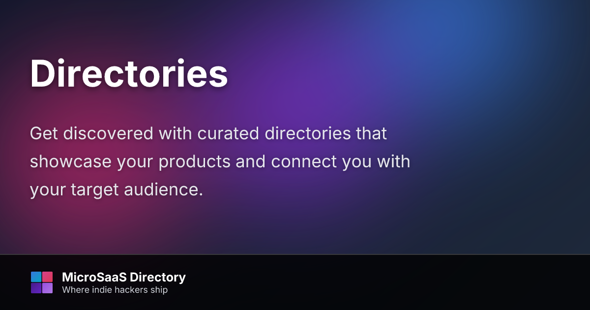 Directories | MicroSaaS Directory
