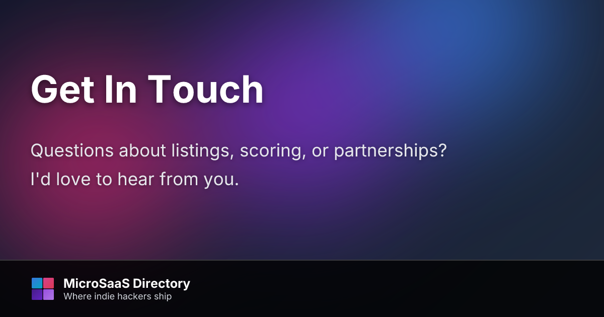 Contact Us - MicroSaaS Directory